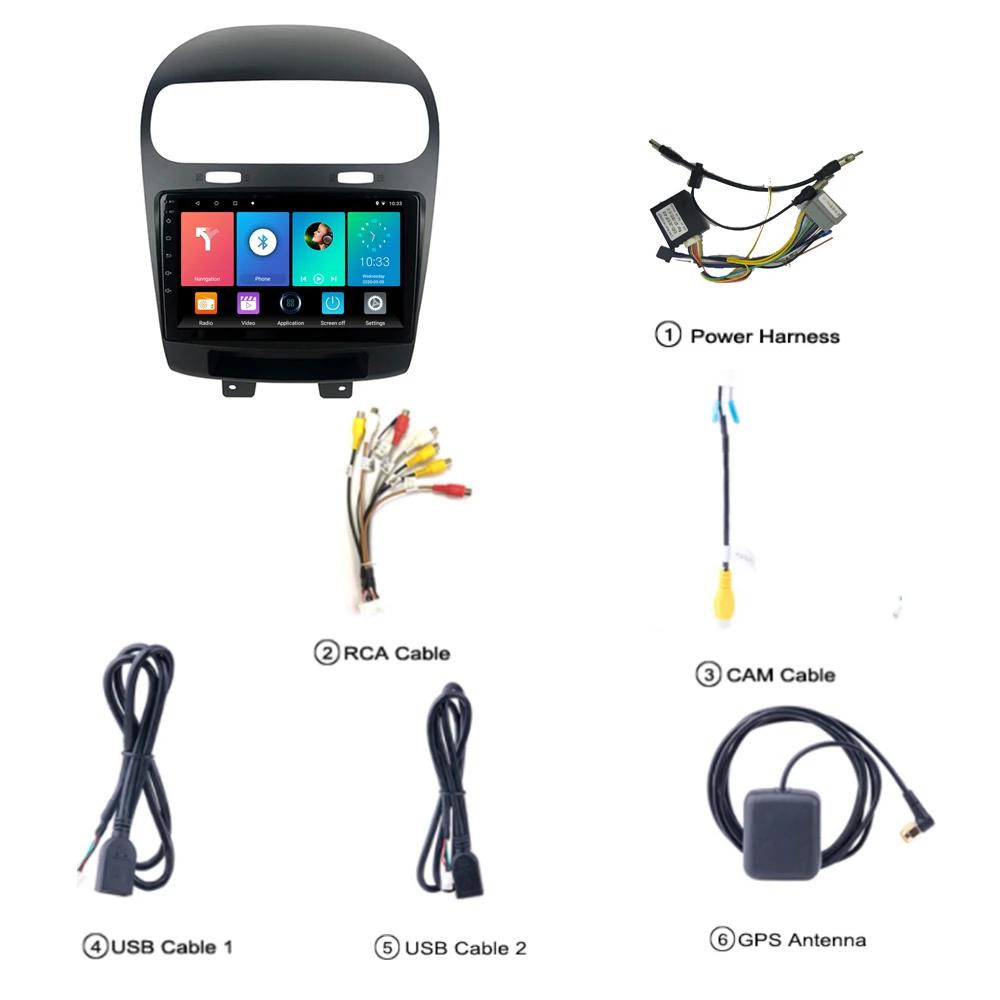 Для Dodge Journey Fiat Freemont 2012-2020 9 &quotAndroid 2 Din Автомобильный мультимедийный плеер GPS