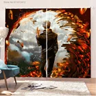 Светонепроницаемые шторы juютсу Kaisen, занавески для окон гостиной с 3D принтом, 2 панели, Мультяшные Японские Аниме украшения для окон