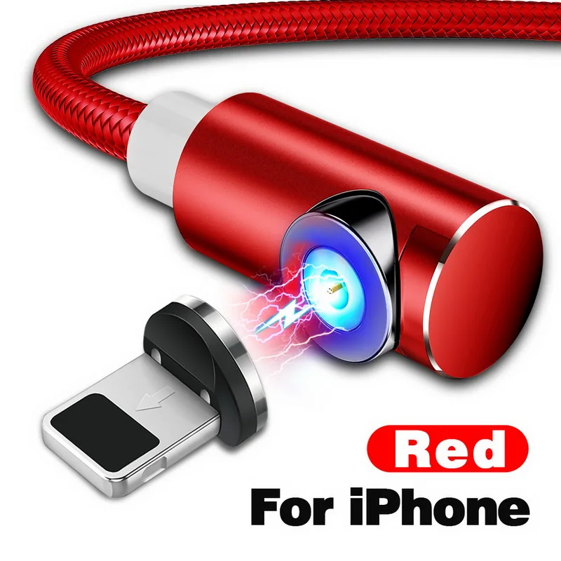 INIU 2 м Быстрый Магнитный кабель Micro usb type C зарядное устройство для iPhone XS X XR 8 7 samsung S8 магнит Android телефонный кабель Шнур - Цвет: For Micro USB Red