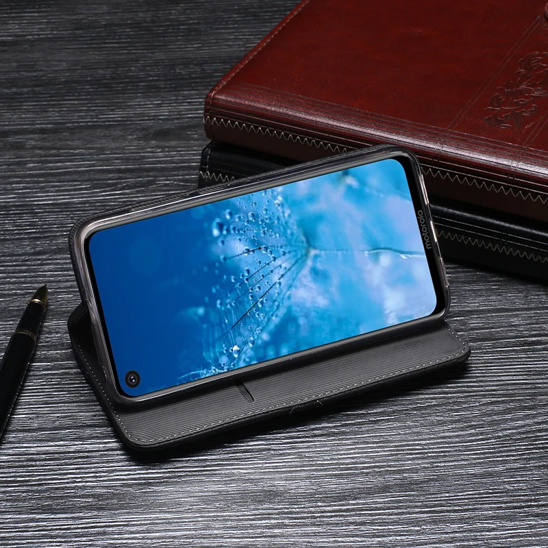 Винтажный кожаный чехол для Motorola One роскошный флип бумажник Action ретро с