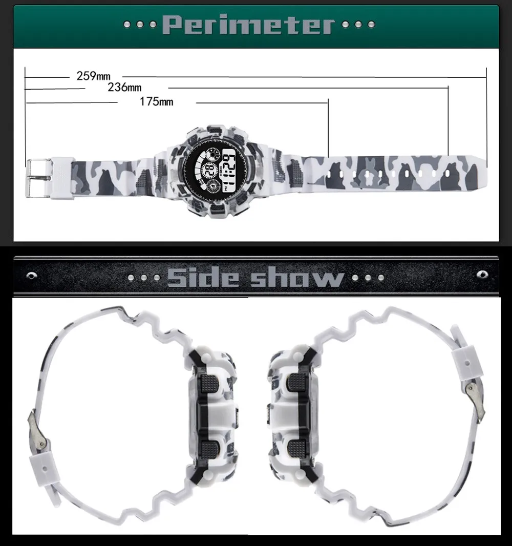 

Fashion Men's Digital Three-eyed Electronic Watch LED Analog Quartz Alarm Clock Date Sports Watch Holiday Gift W*