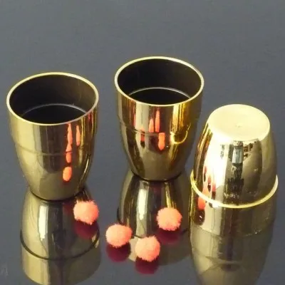 Plastic Three Cups Balls (Gold/Silver Color available Dia 4.9*H6cm) Magic Tricks Funny Close Up Appear Vanish Gimmick Prop | Игрушки и
