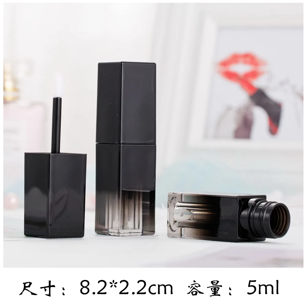 Тюбики для блеска губ с частной этикеткой градиентные черные пустые