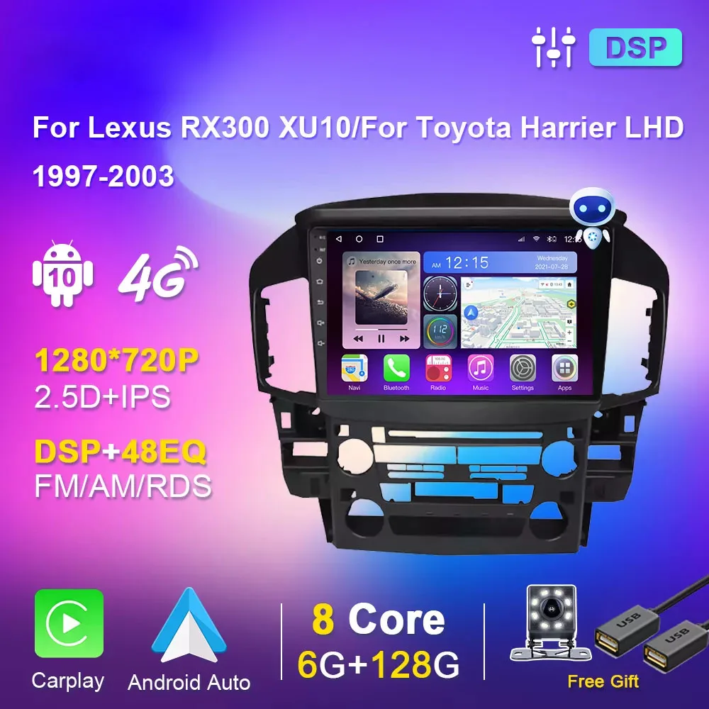

Автомобильный радиоприемник DSP LHD для Lexus RX300 XU10 1997-2003 для Toyota Harrier 1998 Android 10,0 мультимедийный плеер IPS 4G WiFi BT Carplay