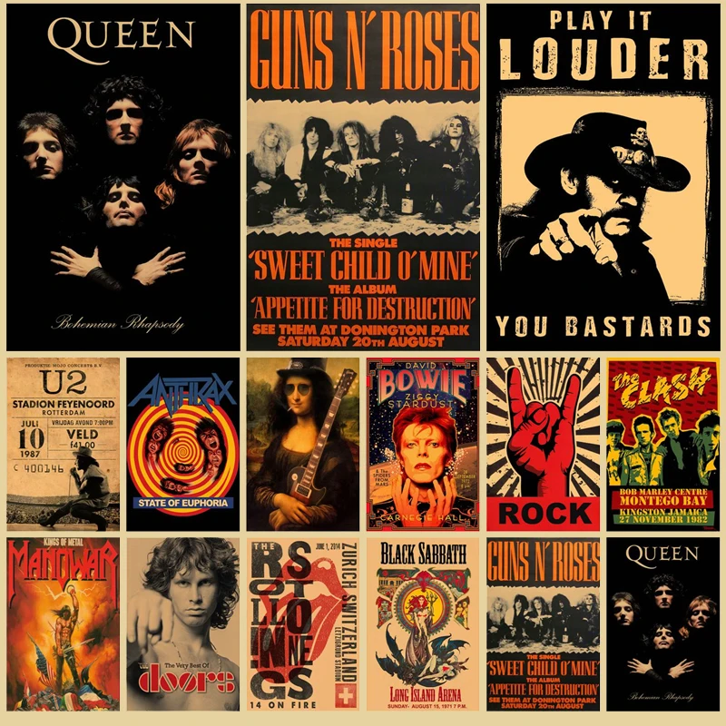 

Винтажный настенный аниме постер Rock Louder, аниме фигурка, эстетика для дома, кавайный декор для комнаты, картины для интерьера, украшение манг...