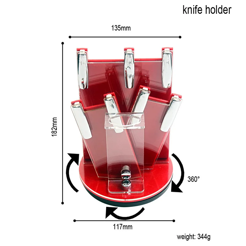 Высококачественные акриловые держатели для ножей 360 градусов кухонный блок
