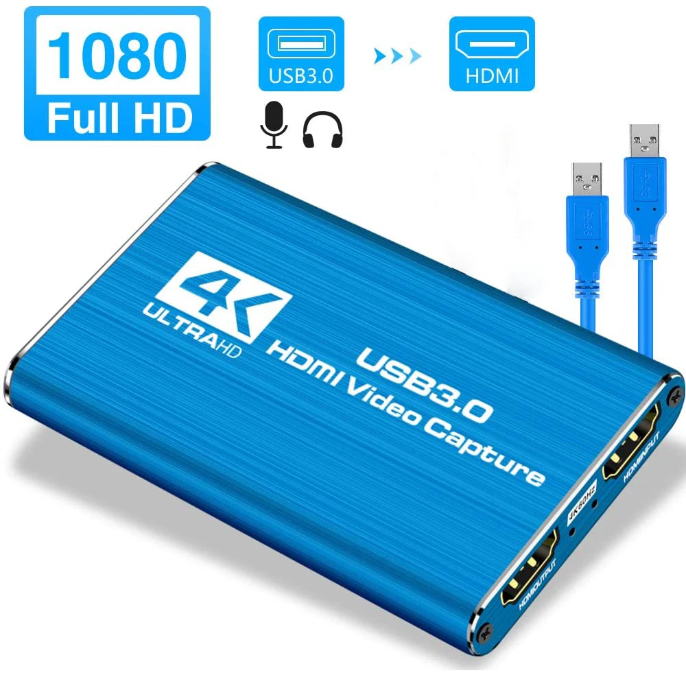 

2021 Mini Video Capture Card USB 2.0 HDMI Video Grabber Recorder Box PS4 Game DVD Camcorder HD Camera Recording Live Streaming