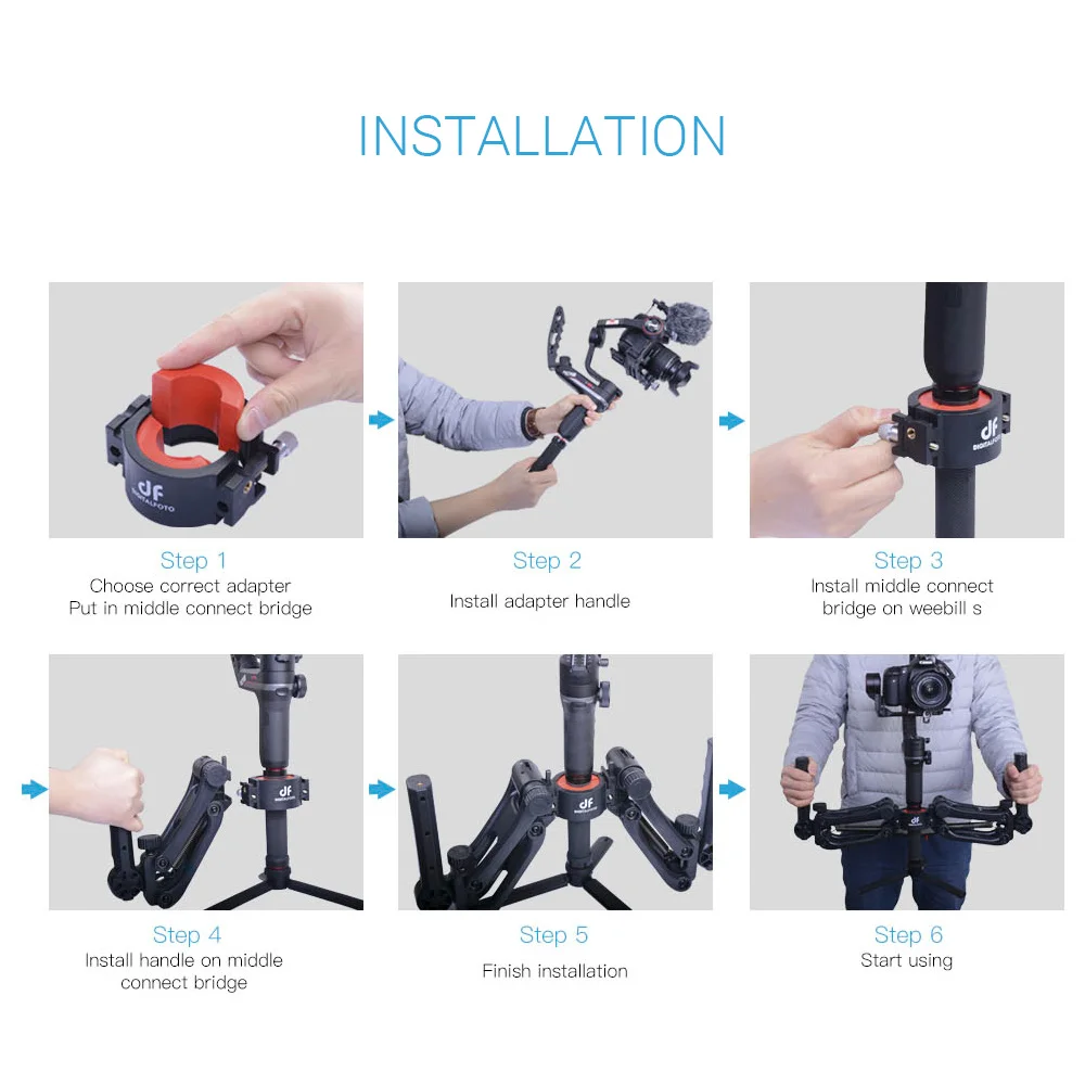 

DF Spring Dual Handle Gimbal Stabilizer Dual Grip Handle Replacement for DJI Zhiyun Feiyu MOZA Series Stabilizer Accessories