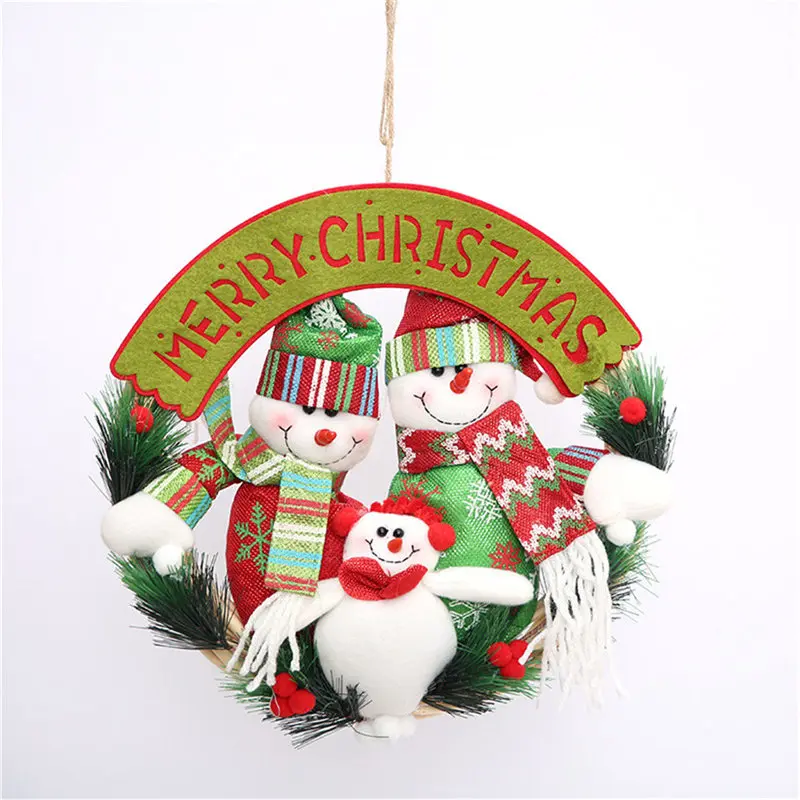 

Merry Christmas Cloth Hanging Decorations Door Window Xmas Hanging Pendant Snowman Santa Claus Elk Christmas Decors Ornaments