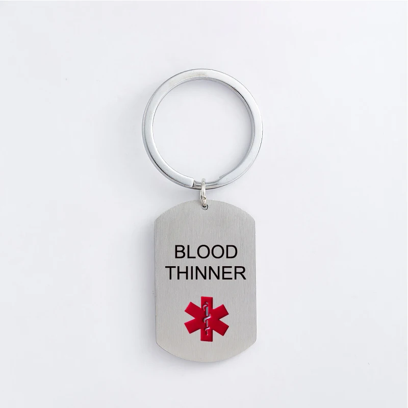 Новый красный МЕДИЦИНСКИЙ ТРЕВОГА из нержавеющей стали брелок выгравированы