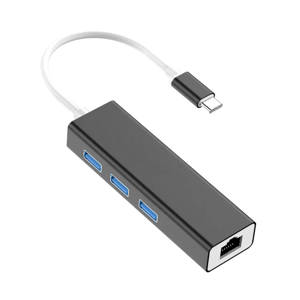 Usb 3 1 Usb-C Тип C 10/100/1000 Мбит/с Gigabit Ethernet Rj45 сетевой адаптер с портами (стандарт 0