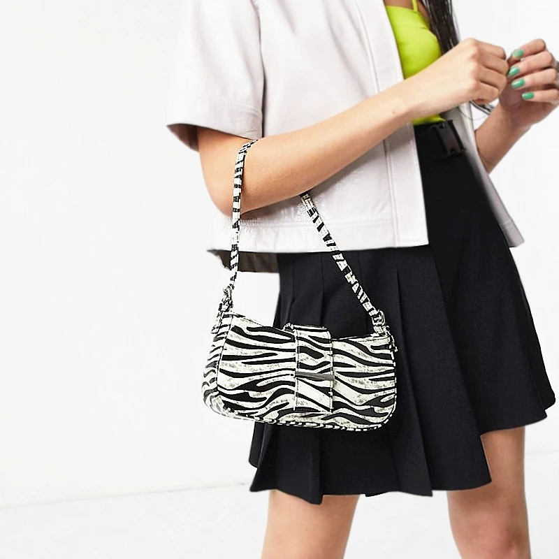 Уличная модная одежда для девочек Зебра Subaxillary сумки женщин мини сумка на плечо в
