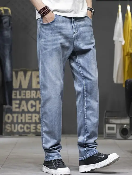 Jeans Men Wear-Resistant Cargo Trousers Male Classic Casual Straight Denim Pants Size 30-42