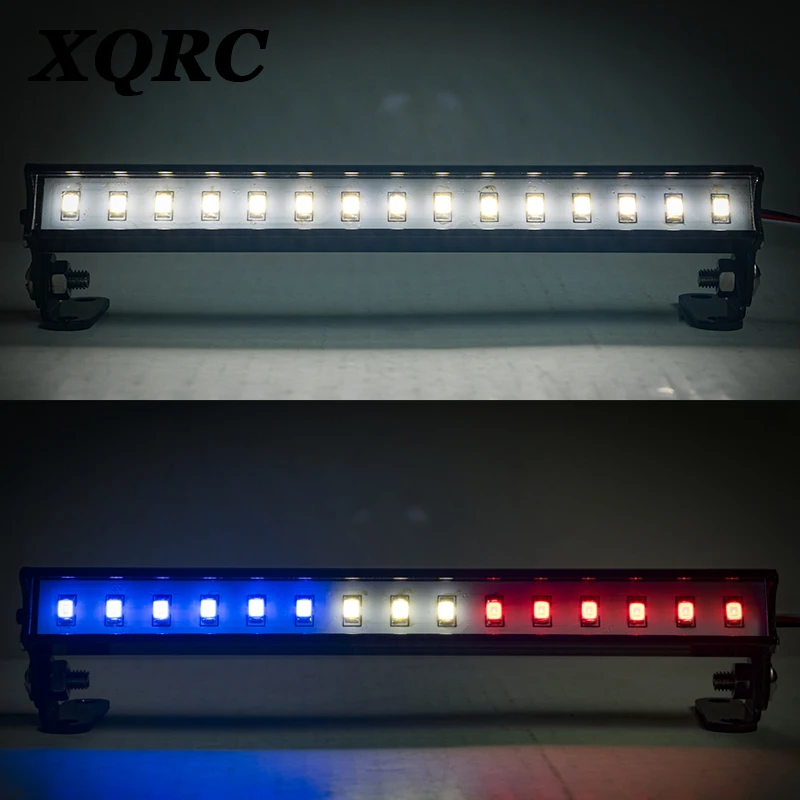 Suitable for 1/10 simulation climbing car TRX-4 SCX10 II AXIAL 91-136MM white red blue metal top row light CH3 control light