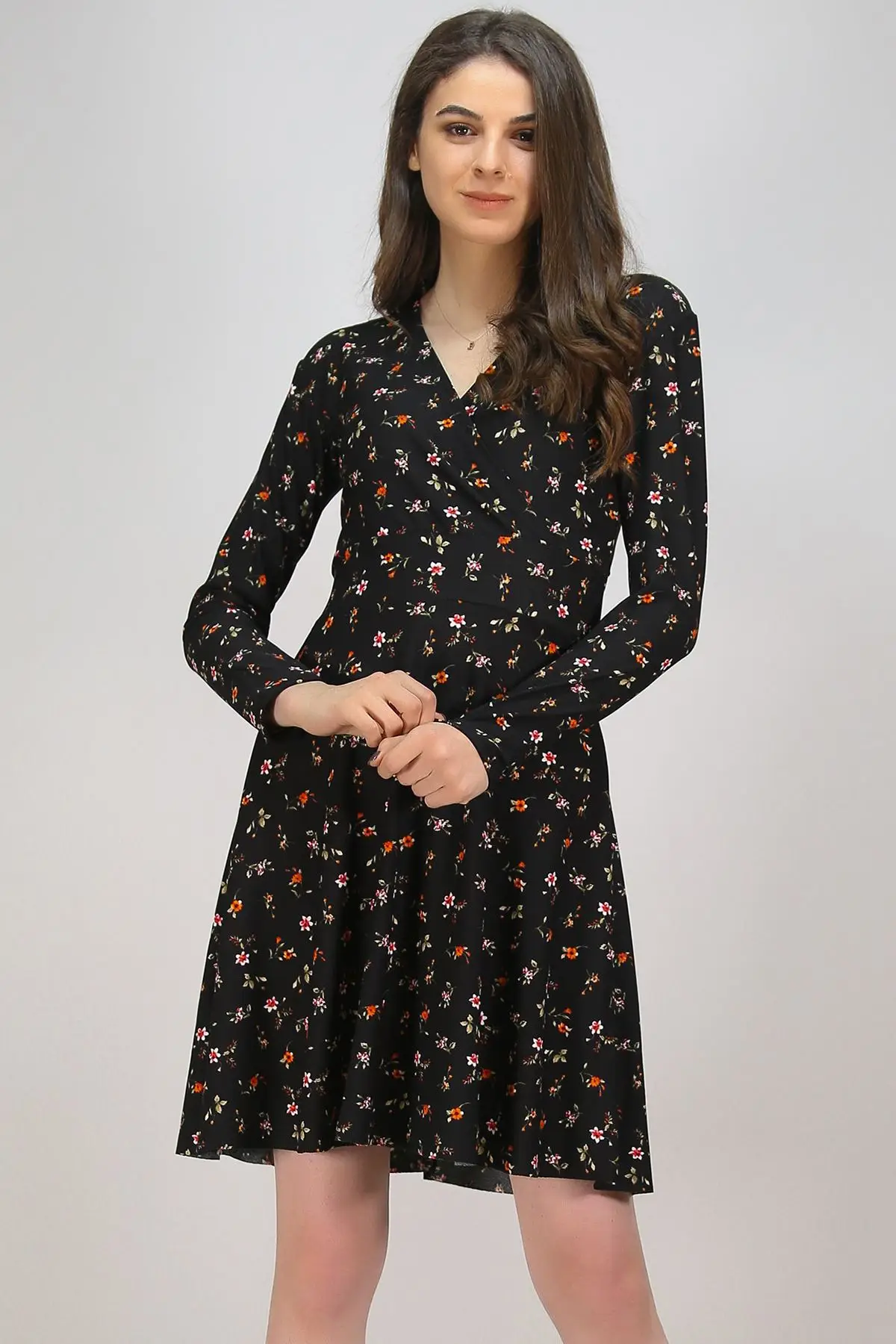 

Knit Crepe Dress Siyahiekli
