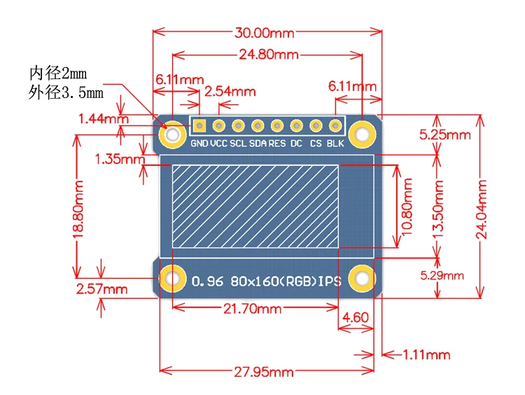 1 шт. IPS 0 96 дюймов 8P SPI HD 65K полноцветный ЖК модуль ST7735 Привод IC 80*160|Интегральные