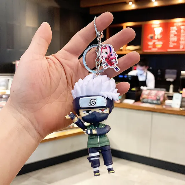 

Uzumaki Kakashi Anime Naruto Toy Figures Keychain Action Uchiha Itachi Sasuke PVC Model Dolls Car Pendant Children's Gifts