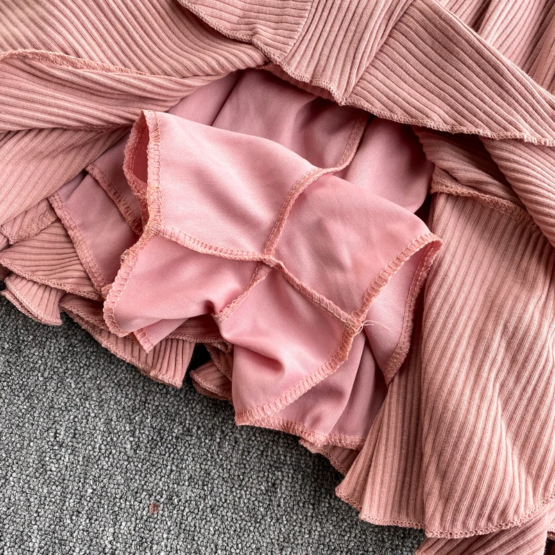 Женское платье с поясом SINGRAIN Пляжное коротким рукавом треугольным вырезом и