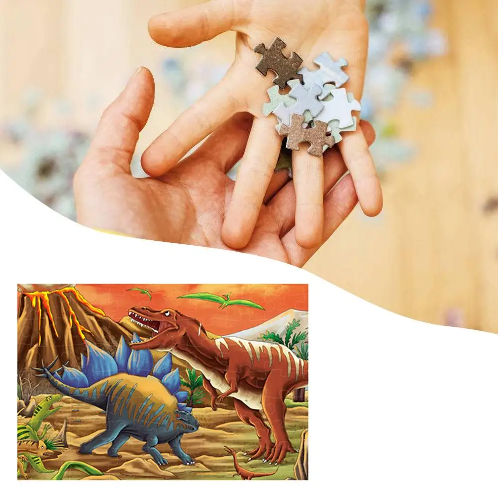 

100Pcs Educational Jigsaw Puzzles Baby Jigsaw Slice Kids Puzzle Toy Animals Baby Educational Learning Toys for Children