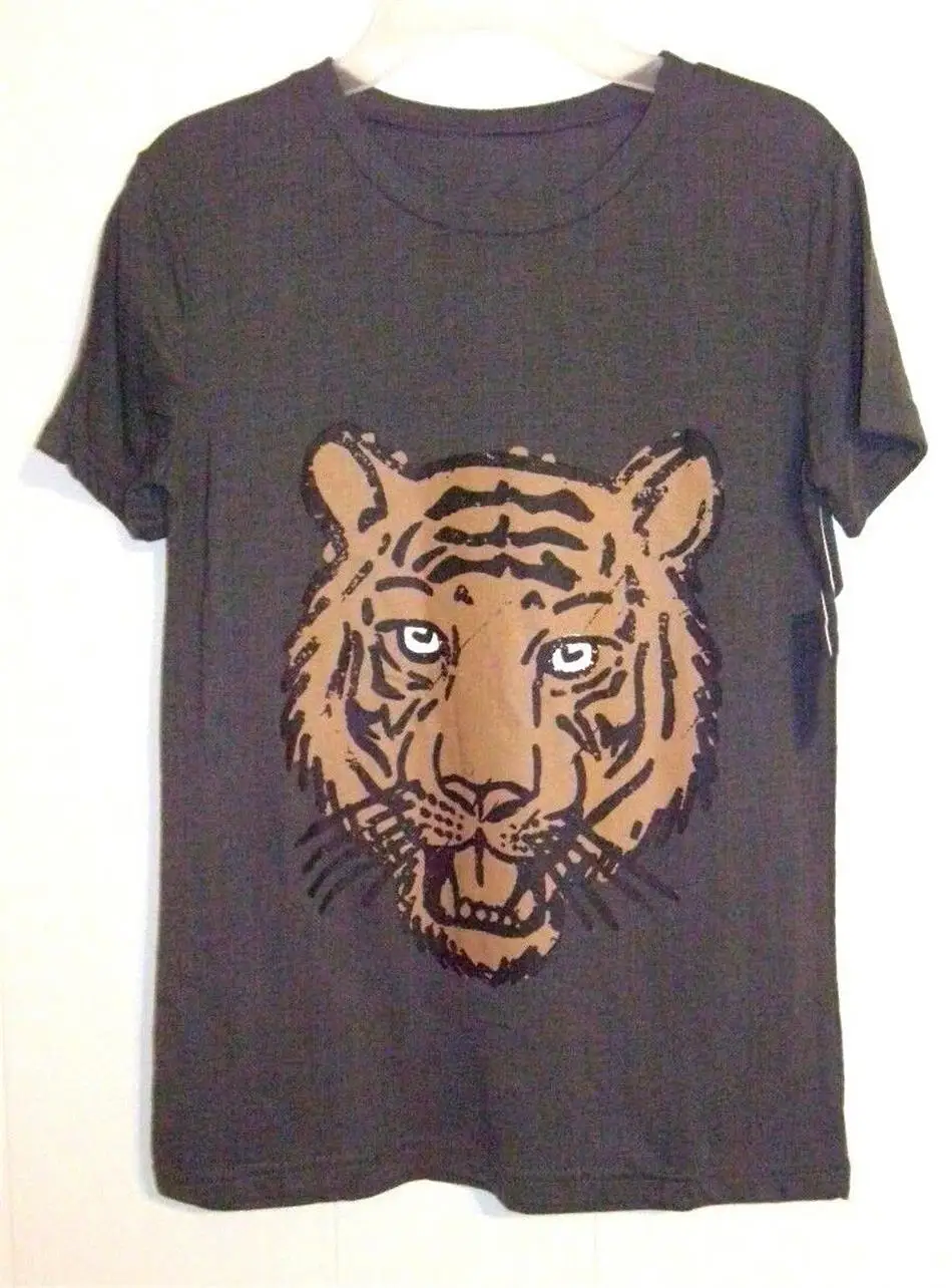 Коричневая футболка с принтом Ot Revolution для мальчиков Tiger'S Face размер Xl (1618) топы в