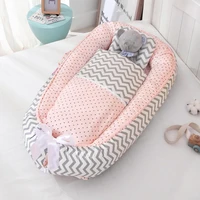 portable baby nest bed with pillow crib travel bed infant toddler cotton cradle for newborn baby bed bassinet bumperc