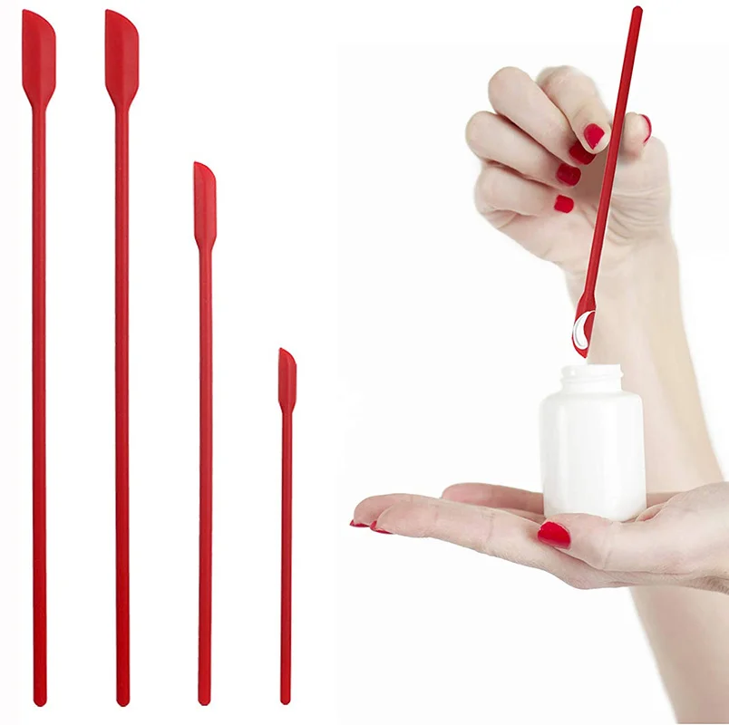 

4Pcs Flexible Silicone Scraper Reusable Beauty Kitchen Safe Last Drop Spatula Makeup Brushes Face Mask Brush Beauty Tools