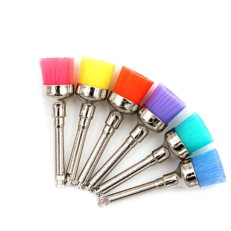 100Pcs Dental Material Bowl Shape Brush Dental Prophy Brush New Nylon Polishing Brush Dental Use