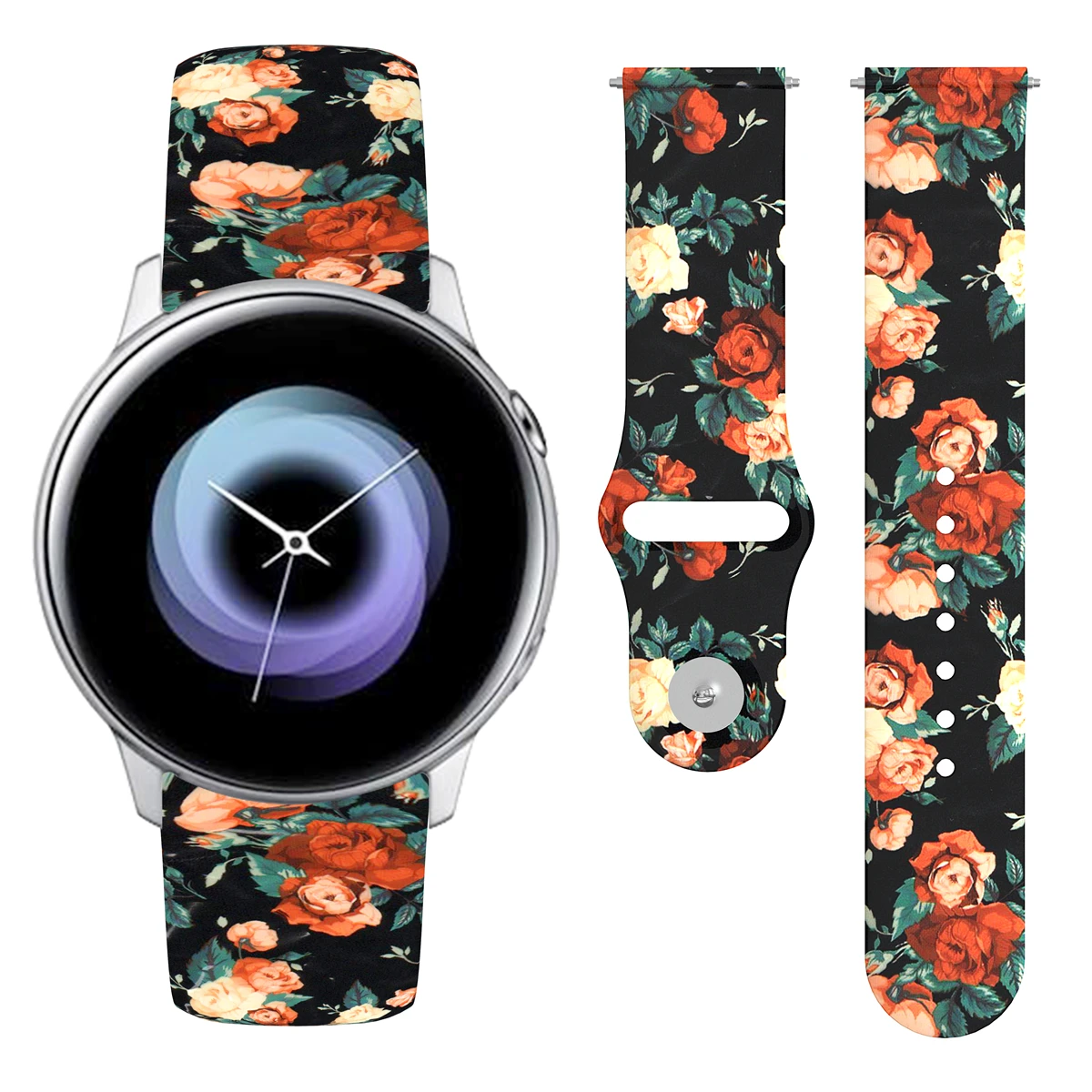 20 мм спортивный браслет с принтом для samsung Galaxy Watch Active 2 Силиконовый ремешок для Galaxy Watch 42 мм спортивный ремешок
