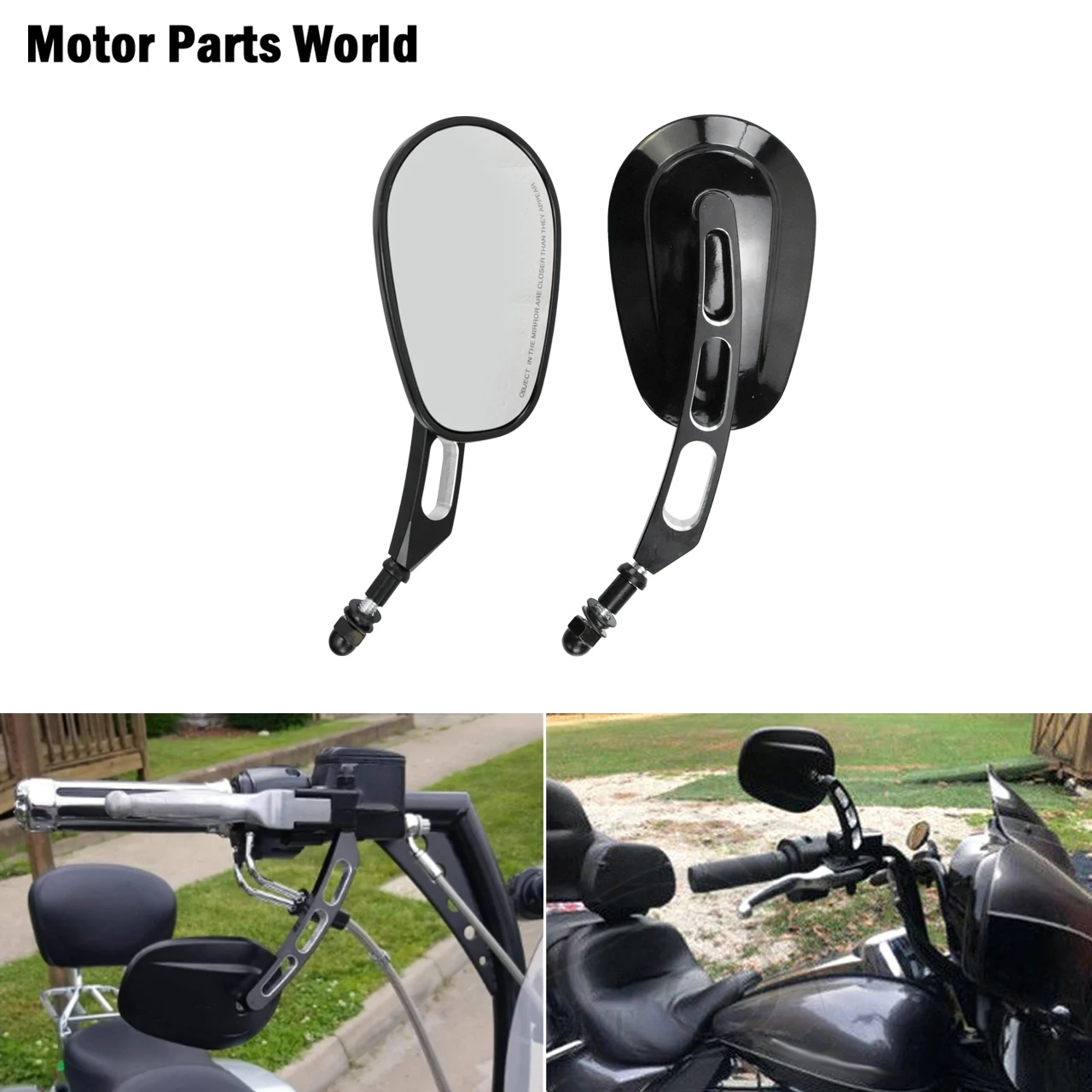 

Motorcycle Universal 8mm Rear View Side Mirror For Harley Touring Road King Sportster XL 883 Dyna FXDF FLSTF Fatboy Street Bob