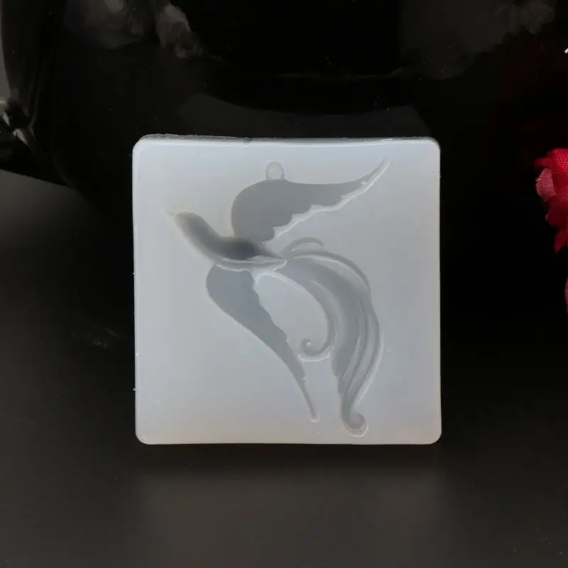 Форма для изготовления украшений Beauty Bird Phoenix Pendant из силикона для ручных работ в стиле DIY с использованием сухих цветов и смолы.