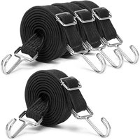elos adjustable bungee cords with hooks set2m long flat heavy duty elasticity strapswith adjustment metal buckle 4 pack