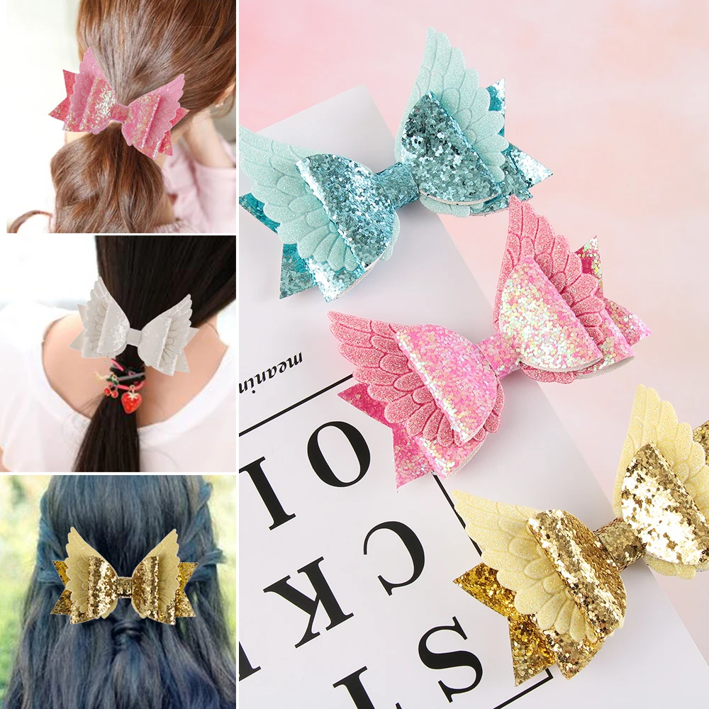 1 шт. двухслойные блестящие шпильки с блестками заколки принцессы бантом для