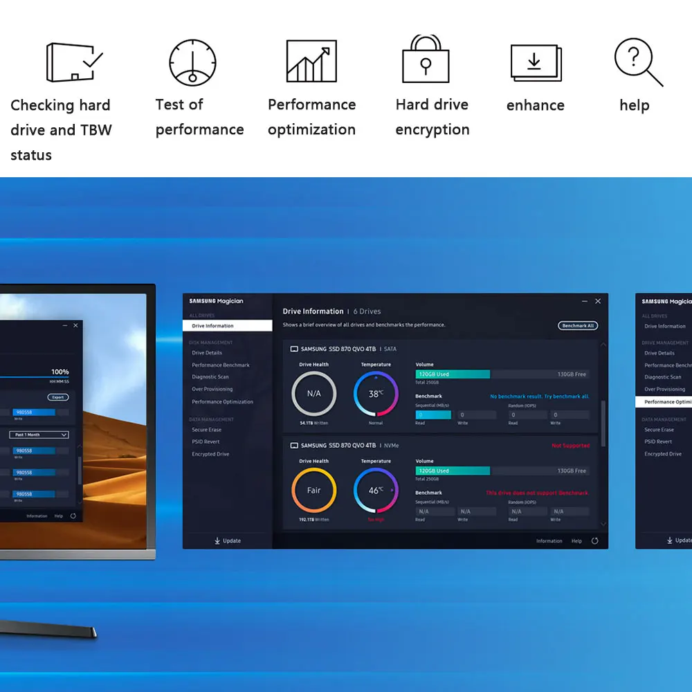 SSD-накопитель Samsung жесткий диск для ноутбуков и настольных ПК 870 EVO 250 ГБ 500 Гб ТБ HDD