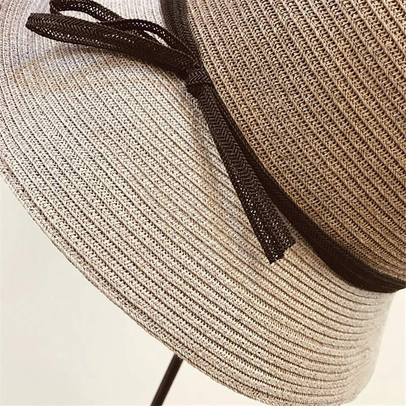 

Summer Hats For Women Sun Hat Beach Ladies Fashion Flat Brom Bowknot Panama Lady Casual For Women Straw Hat