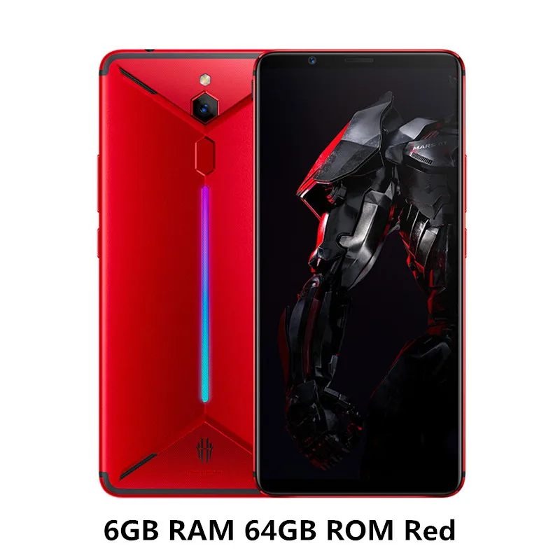 RED 6GB 64GB Игровой телефон zte Nubia Red Magic Mars 6," 6 ГБ/8 ГБ/10 ГБ ОЗУ 64 Гб/128 ГБ/256 Гб ПЗУ восьмиядерный смартфон Snapdragon 845 Android 9,0 - Цвет: RED 6GB 64GB