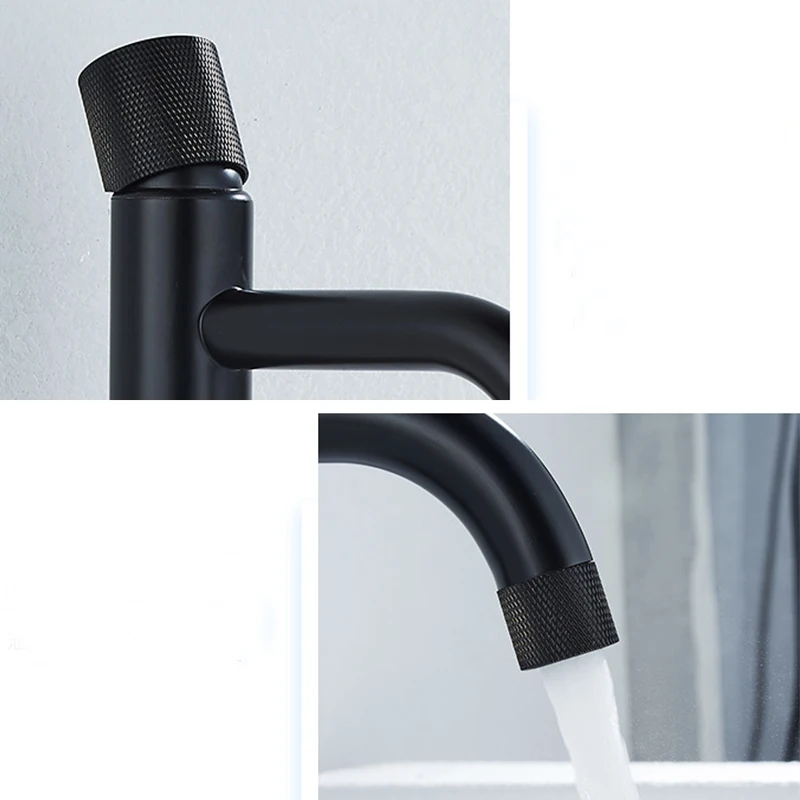 Матовый черный и золотой круглый сетчатый кран для раковины латунный ванной