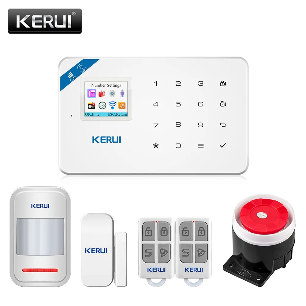 Домашняя охранная сигнализация KERUI W18 TFT экран 1 7 дюйма Wi Fi GSM датчик движения