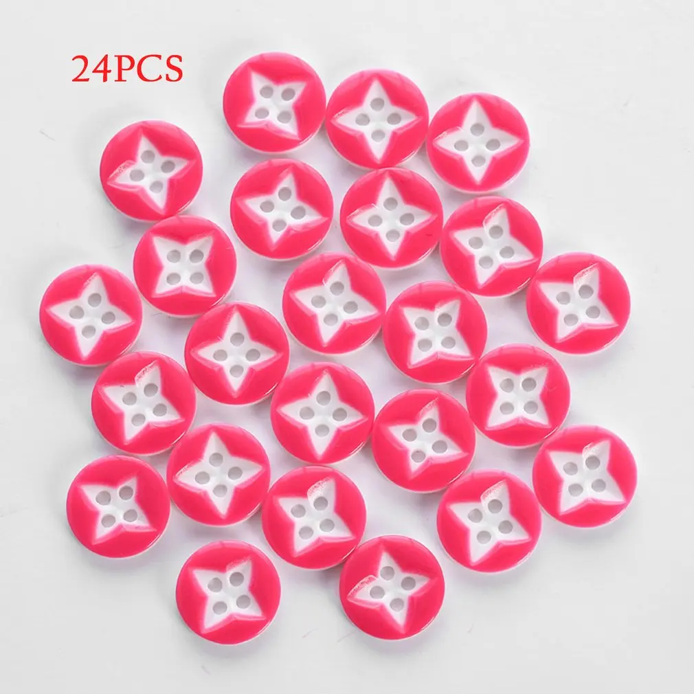 24 шт./пакет Карамельный цвет круглый Форма швейные пуговицы из смолы для детская