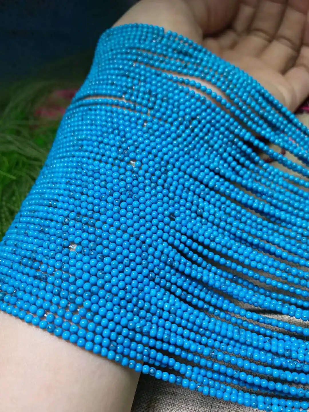 Бусины Из Натурального синего камня 2 мм 38 см