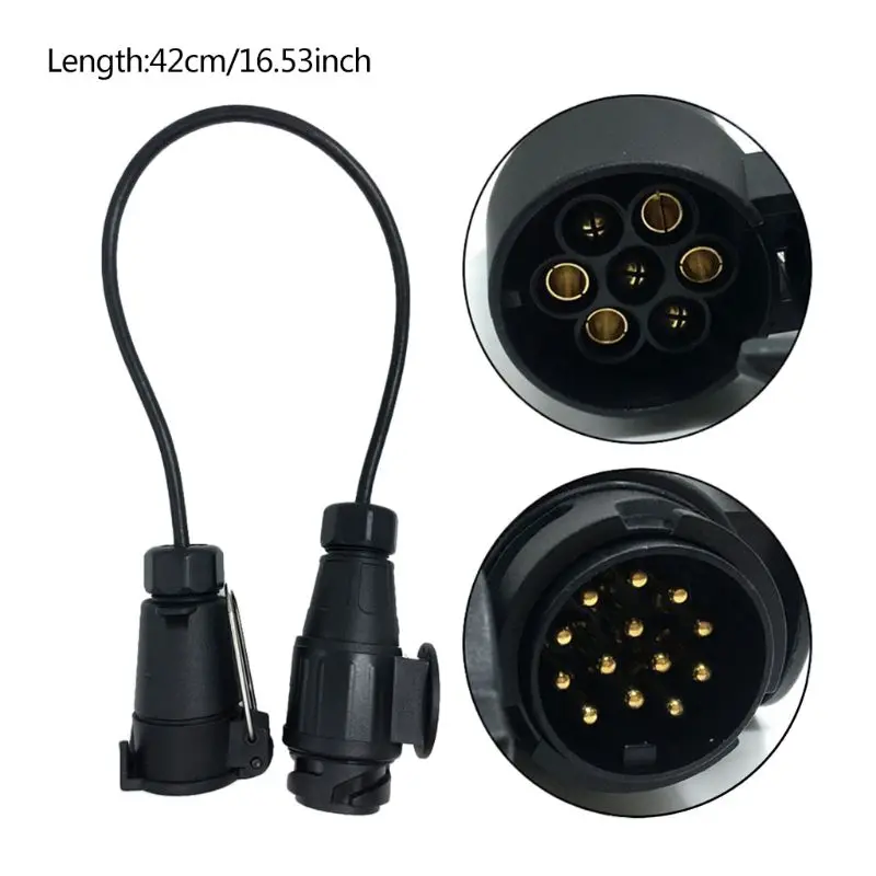 

7 Pin To 13 Pin Trailer Adapter Lead Converter With Cable Wiring Connector 12V Plug Socket U1JF