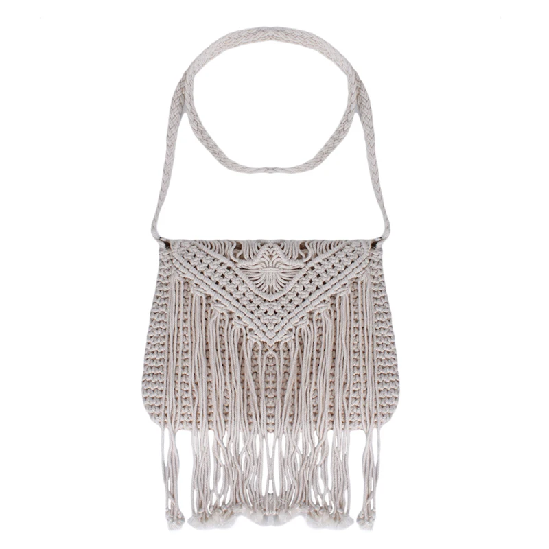 Ручная веревочная плетеная Сумка Вязаная Летняя Пляжная сумка из ротанга с