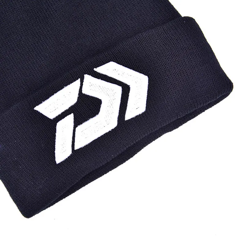 

Autumn Winter Universal Fishing Embroidery Hat Outdoor Warm Fishing Knitting Hood Winter Thermal Warm Hat Cap For Outdoor Sports