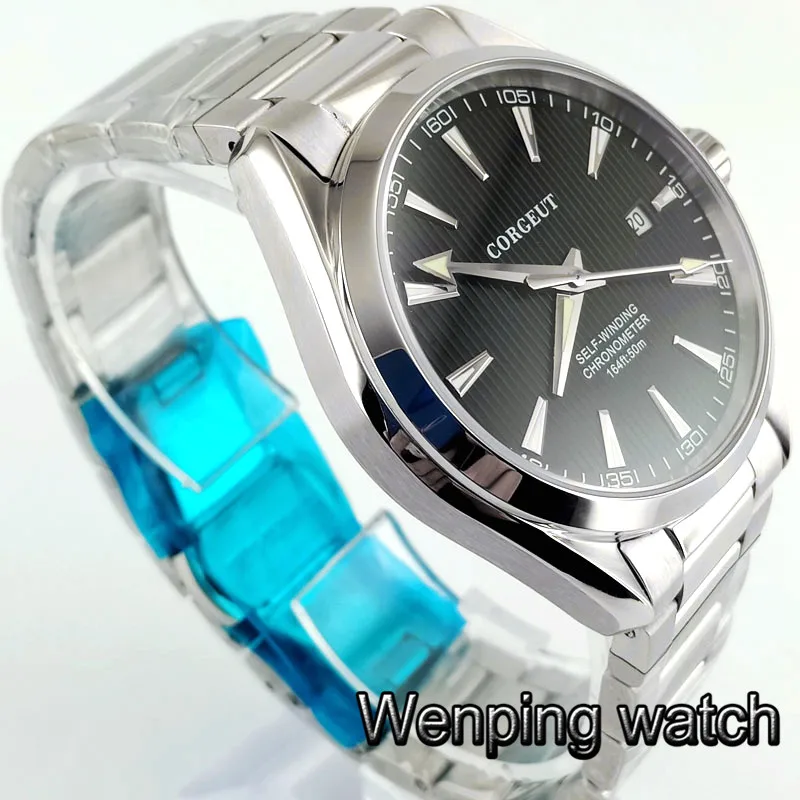 Мужские Роскошные деловые механические часы corgтело 41 мм серебристый чехол