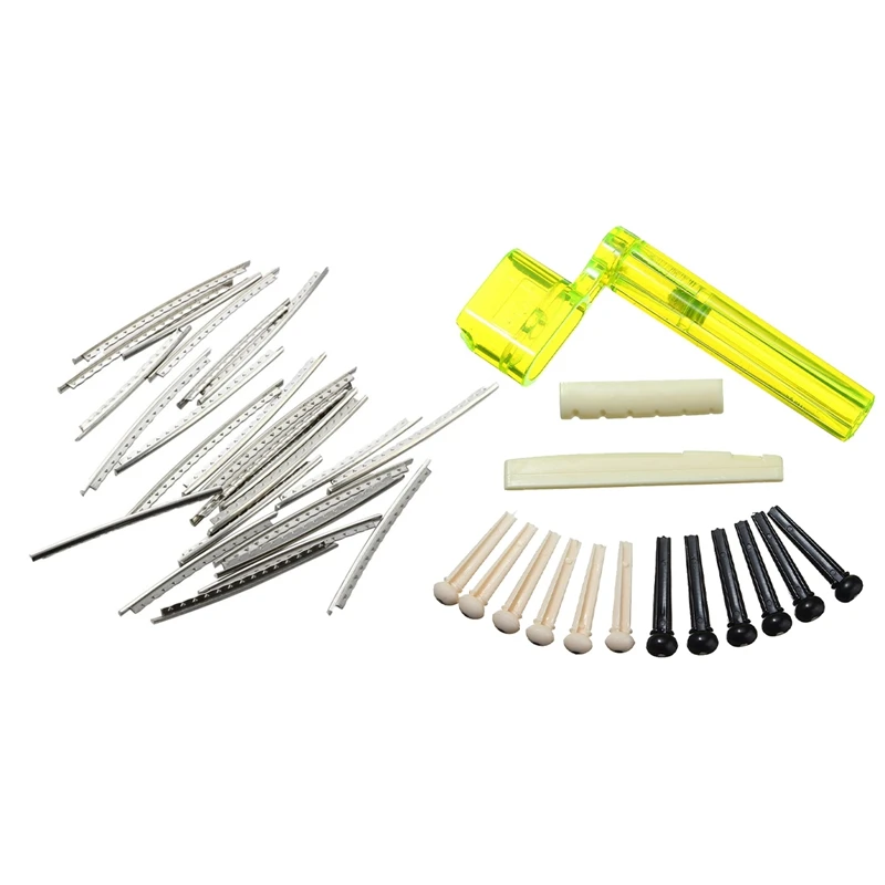 

Набор проводов для электрогитары, 24 шт., 2,2 мм, 1 комплект, 6 струн, гайка для акустической гитары, седло + 2 намотки струн