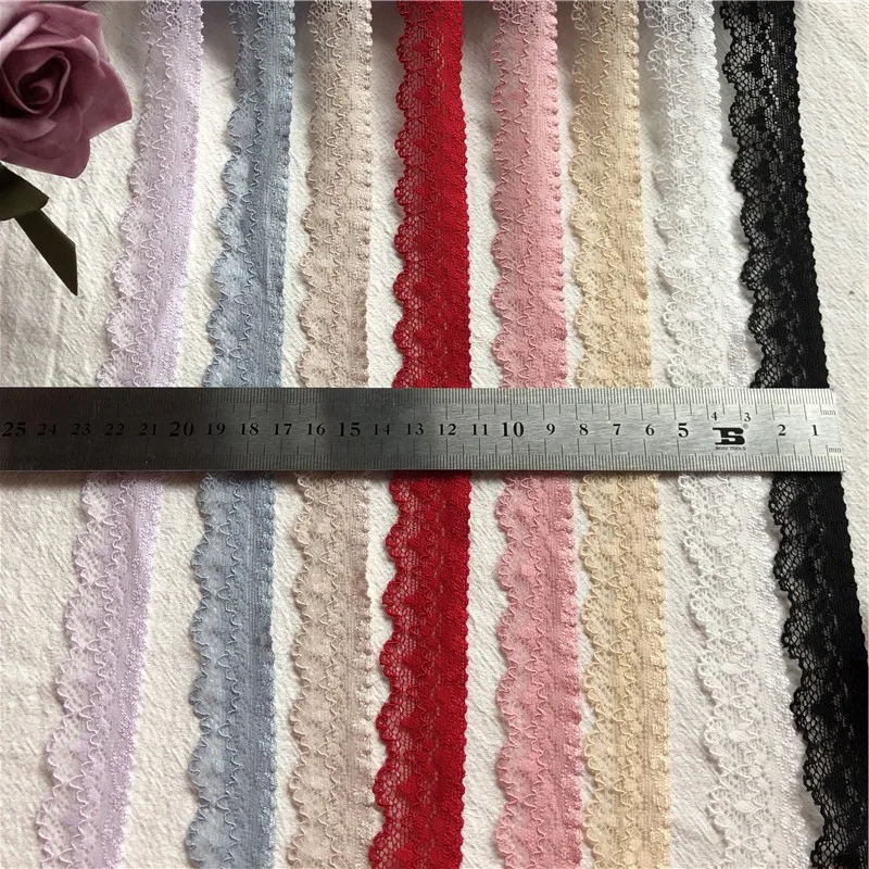 

High Quality S2151 2.5CM Beautiful Lace Ribbon Tape Lace Trim Diy Embroidered For Sewing Decoration African Lace Fabric