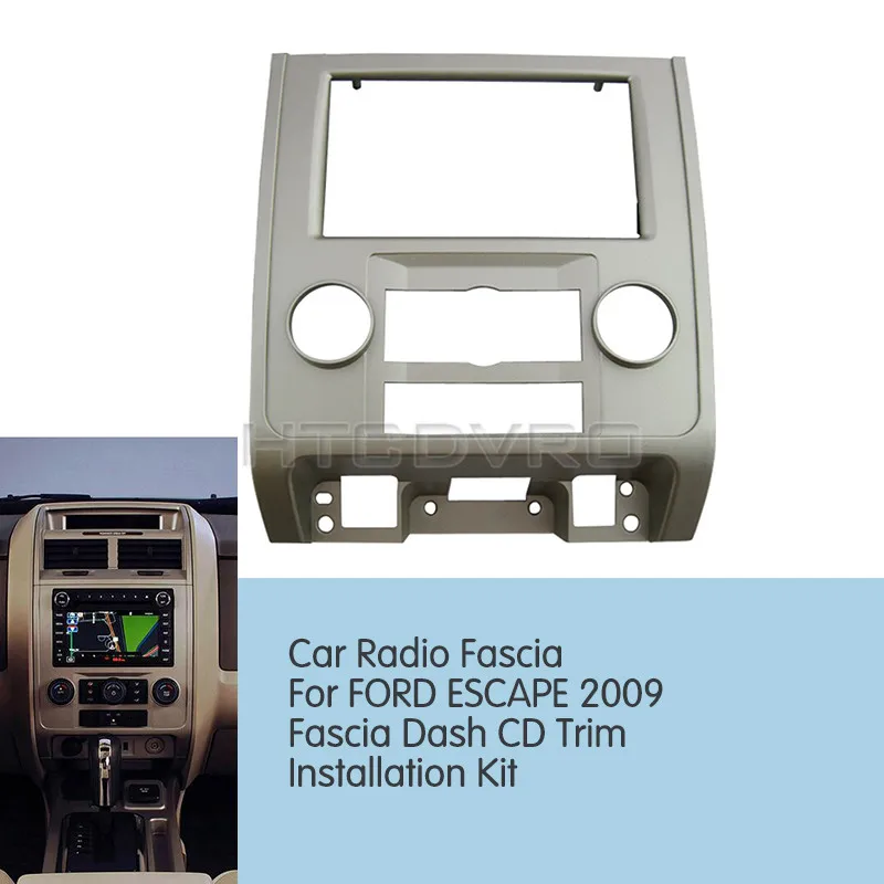 YMODVHT 2din Car Radio Fascia for FORD ESCAPE 2009 Stereo Panel Dash Mount Trim Installation Kit Frame 173x98/178x100/178x102mm |