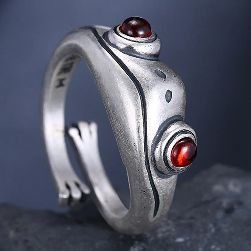 925 пробы Серебряное кольцо в виде лягушки Ретро стиль 2021 Мода зверьков для