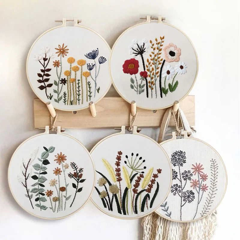 

2021 Hot Embroidery Stitch Seeds to Plant Wood Hoops Wood Embroidery Hoop Embroidery Frame Craft Embroidery Kit