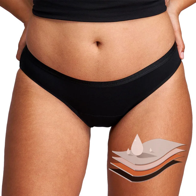 

Физиологические женские менструальные хлопковые дышащие непротекаемые гигиенические трусы со средней талией