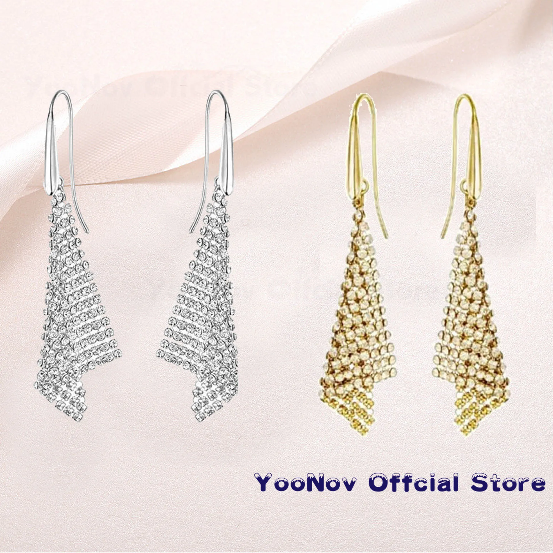 

SWA Original Fashion Jewelry High Quality Handmade Crystal Triangle Geometric skirt Dangle Earrings Birthday Gifts For Women